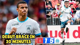 Mason Greenwood Nets Brace in 30 Minutes of League 1 Debut For Marseille vs Brest [upl. by Sumerlin752]