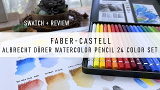 FABERCASTELL Albrecht Durer Watercolor Pencil Set 24 Color Swatch and Review [upl. by Danialah]