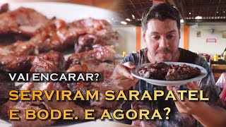 DESAFIO CULINÃRIO PROVANDO COMIDAS NORDESTINAS EM PERNAMBUCO COMO BODE SARAPATEL E CAJUÃNA [upl. by Nuriel]