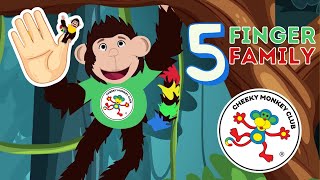 Five Finger Family  Finger Action Song  Monkey Family  Nursery Rhyme  Cheeky Monkey Club [upl. by Harrie]