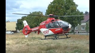 Rettungshubschrauber Christoph 64 Angermünde DHDRP  Landung  Start in Velten [upl. by Akcirre]