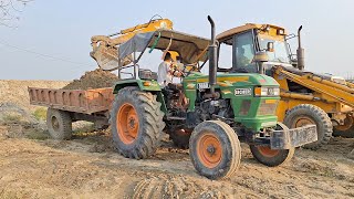 JCB 3DX Eco Working With New holland 3600 4wdEicher 5660Mahindra Arjun 555Mahindra Yuvo tech [upl. by Jb]