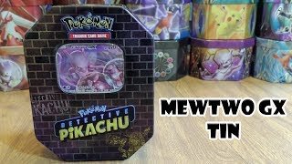 Detective Pikachu Mewtwo GX Tin Opening [upl. by Eidur101]