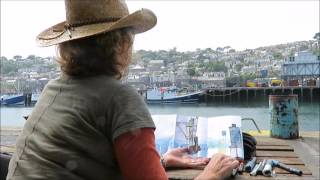 Karen Stamper  Creative Concertina Sketchbooks  Newlyn harbour Cornwall [upl. by Myo]