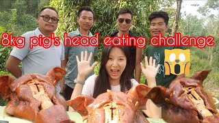 Devouring 8kg pigs head 🐷 challenge proposed by Alemjamir along with King chilly [upl. by Estren552]