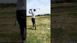 Full swing putter off the deck 230 yards notee flushed trickshot golfswing fyp [upl. by Reprah]