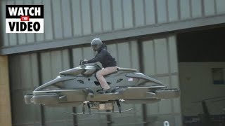 Its awesome worlds first flying bike makes US debut [upl. by Eirrod]