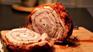 HOW TO MAKE PORCHETTA  Pork Roast Crispy Skin Recipe [upl. by Berliner]