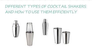 Different types of cocktail shakers and how to use them efficiently [upl. by Anirtal]