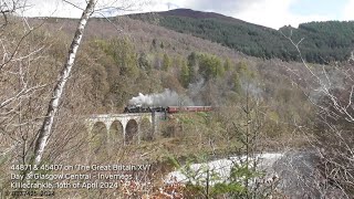 44871 amp 45407 on The Great Britain XVI to Inverness 160424 [upl. by Eillit]