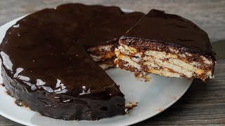 NoBake Chocolate Biscuits Cake Recipe  Homemade Delicious Chocolate Cake Recipe  Biscuit Cake [upl. by Melc]