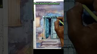 short  Watercolor Painting Old Door [upl. by Lightfoot393]