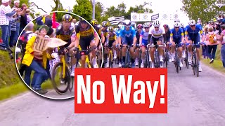 Spectator Causes ENTIRE Peloton To Crash At Tour de France 2021 [upl. by Mali]