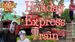 Holiday Express Train  Six Flags Fiesta Texas  vlogmas [upl. by Nessie]