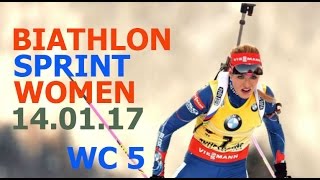 BIATHLON WOMEN SPRINT 14012017 World Cup 5 Ruhpolding Germany [upl. by Certie]