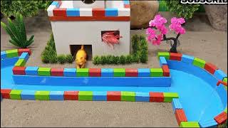 Diy Mini Farm diorama With Mini Fish Pond amp Cat House  Cow videos  Diorama Videos  DIYKINGDOM1 [upl. by Baryram]