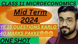 Class 11 Micro Economics important questions  Mid Term Exam 2024 😱 the best explanation on YouTube [upl. by Napra]