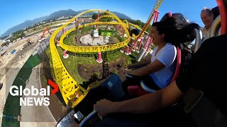 BC morning hosts dare to ride new ThunderVolt rollercoaster at Playland amusement park [upl. by Thilda185]