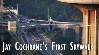 Jay Cochrane First Skywalk in Niagara Falls 2012 [upl. by Ennayoj]