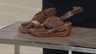 FLY London Leather Ankle Wrap Wedge Sandals  Hibo on QVC [upl. by Coral]