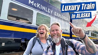 LUXURY TRAIN in Alaska from Anchorage to Denali Holland America Lines McKinley Explorer [upl. by Cheston]