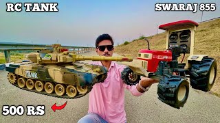 Rc Swaraj 855 Tractor Vs Rc High Speed Military Tank Unboxing [upl. by Nivla699]