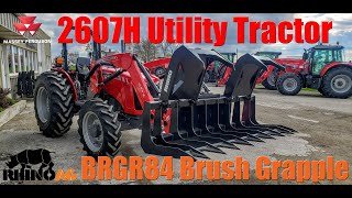 Make It Yours RhinoAG BRGR84 Brush Grapple on Massey Ferguson 2607H Utility Tractor [upl. by Casia635]