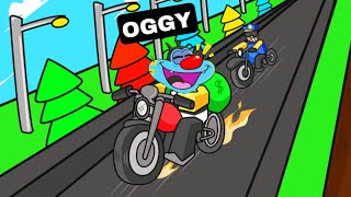 OGGY AND JACK PLAYING BIKE RACE IN ROBLOX [upl. by Algie]