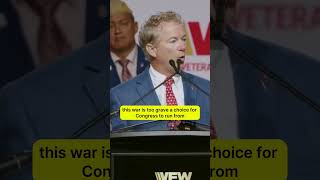 Rand Paul Speaks out Against Unauthorized Combat Missions [upl. by Cynde]