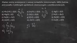 Napisz wzory sumaryczne i nazwy związków chemicznych które tworzą pierwiastki o podanych symbolach [upl. by Sucul]