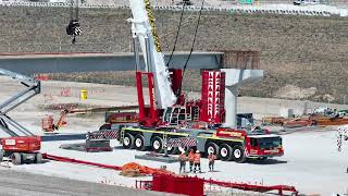 Bridge Construction  Super T Girder Landing [upl. by Lazaruk]