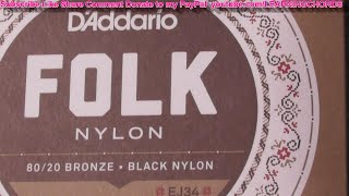 DAddario EJ34 Nylon Guitar Strings BALL end Folk Strings Snark SN5X ClipOn Tuner REVIEW [upl. by Atsylac]