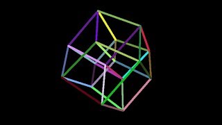 Tesseractmulticolor Rotation in fourdimensional space 4D Fourth dimension Hyperspace [upl. by Wesley]