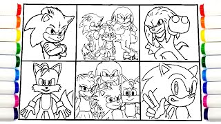 How to COLORING Sonic Team Coloring Pages Sonic The Hedgehog 3 DRAW Tobu  Candyland NCS Release [upl. by Service]