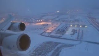 KLM 747400  OHare to Amsterdam Takeoff After Snow Storm [upl. by Yoshio]