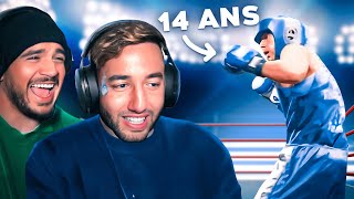 Amine react à mon tout 1er combat de boxe 😭 [upl. by Ymerej]