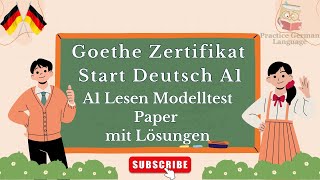 Goethe A1 Exam Lesen mit Antworten  Goethe Zertifikat reading Part Modelltest Paper [upl. by Eob]