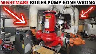 HVAC NIGHTMARE Commercial Laars Boiler Hydronic Circulating Pump Replacement Gone Wrong Pump Leak [upl. by Amedeo759]