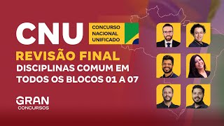 Concurso Nacional Unificado  Revisão Final Disciplinas comum em todos os blocos 01 a 07 [upl. by Castara]