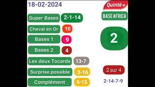 tableau base et tocard du quinté du 18022024 [upl. by Ihana]