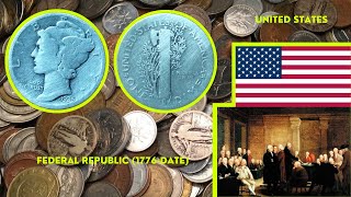 1 Dime quotMercury Dimequot  United States  1935  90Silver youtube [upl. by Monia]