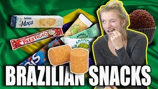 AMERICAN TRYING BRAZILIAN SNACKS FOR THE FIRST TIME LEGENDADO [upl. by Mandler]