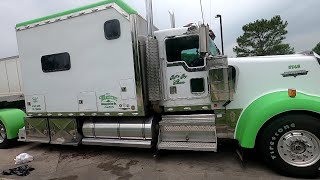 HUGE Kenworth W900 With Super Sleeper At Arkansas Truck Stop [upl. by Eilujna84]