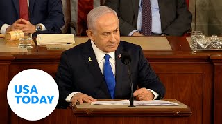 Israeli prime minister address Congress criticize protesters  USA TODAY [upl. by Isman]