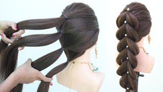 very easy ponytail hairstyle for long hair  trendy hairstyle for teenagers [upl. by Langbehn]