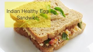 Indian Style Healthy Egg Sandwich Recipe  Egg Bhurji Sandwich  Indian Healthy Breakfast Recipes [upl. by Hayne]