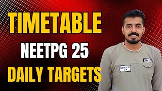 Timetable for NEETPG25 with scheduled daily targets [upl. by Guglielma]