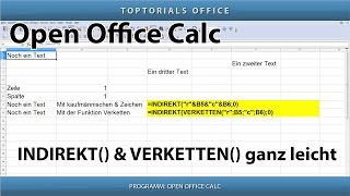 INDIREKT amp VERKETTEN ganz einfach OpenOffice Calc [upl. by Phillip]