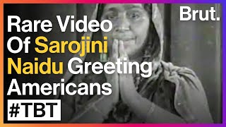 Sarojini Naidu Greeting Americans In 1928 [upl. by Lemhaj59]