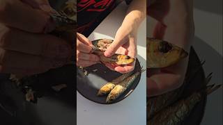 eating smoked sprats fish food cooking smokedfish recipe fishfry [upl. by Bunns]